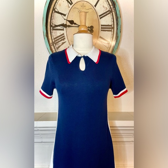 Urban Outfitters Navy Blue Dress with Red and White Trim - Picture 2 of 9